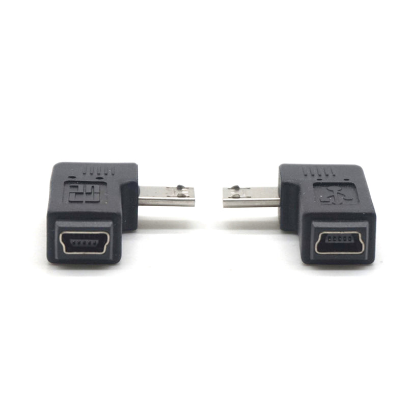 Plugadget 90 Degree left+right Angle Adapter Micro USB Type A B Male to Mini USB Female Adapter