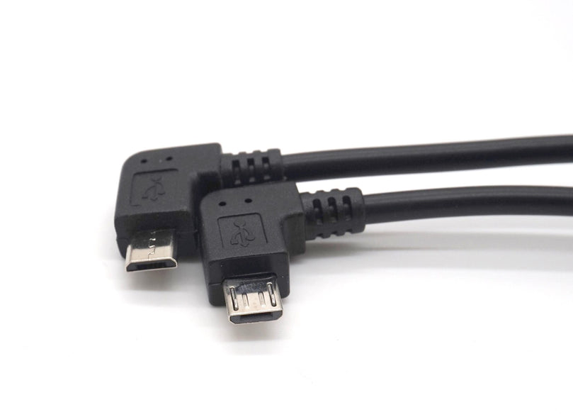 Plugadget Right Left Angle USB A Female to Micro USB Male Converter OTG Adapter Cable Black for Samsung LG Xiaomi Android Phone