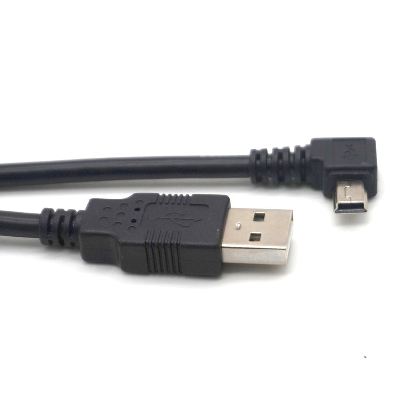 Plugadget Mini USB B Type 5pin Male Left Angled 90 Degree to USB 2.0 Male Data Cable 1.8m(3.3 ft)