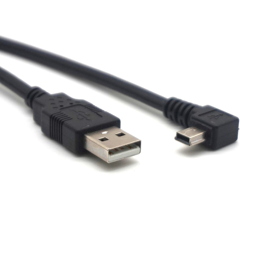 Plugadget Mini USB B Type 5pin Male Left Angled 90 Degree to USB 2.0 Male Data Cable 1.8m(3.3 ft)