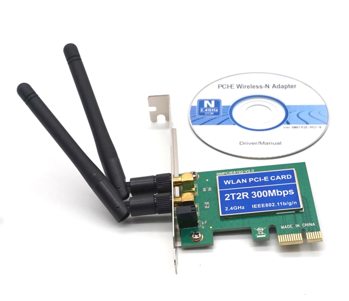 PCIe Wireless 300Mbps Internal PCIe WiFi Card PCI Express Network Card For PC Desktop 2.4 GHz Dual Antenna 2T2R PCI-e WLAN Card