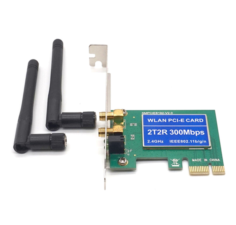 PCIe Wireless 300Mbps Internal PCIe WiFi Card PCI Express Network Card For PC Desktop 2.4 GHz Dual Antenna 2T2R PCI-e WLAN Card