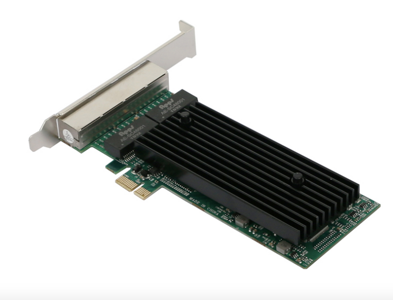 Plugadget PCI-E 10/100/1000M Lan 4-Port RJ45 Gigabit Ethernet PCI-Express X14 Server Adapter Network Card Intel I82576EB T4 Chipset