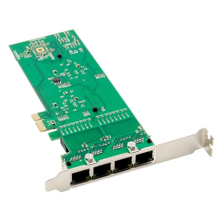 Plugadget PCI-E 10/100/1000M Lan 4-Port RJ45 Gigabit Ethernet PCI-Express X14 Server Adapter Network Card Intel I82576EB T4 Chipset