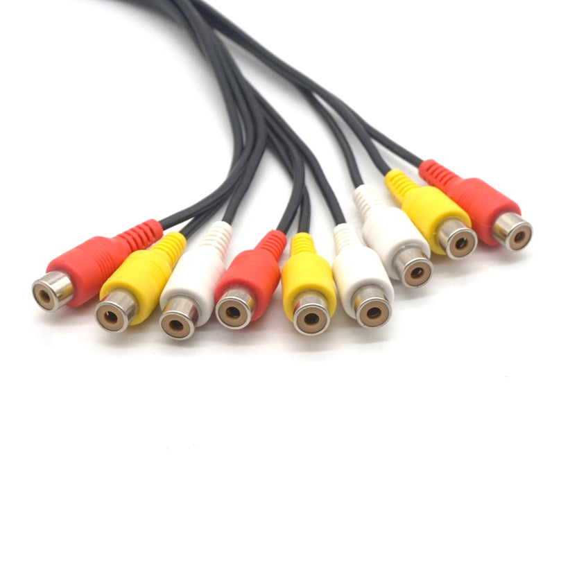 Plugadget Audio Video Connect Cables AV Lotus Head 3 Male To 9 Female Line DVD Set-top Box Connected To TV RCA Video Cable Split Line