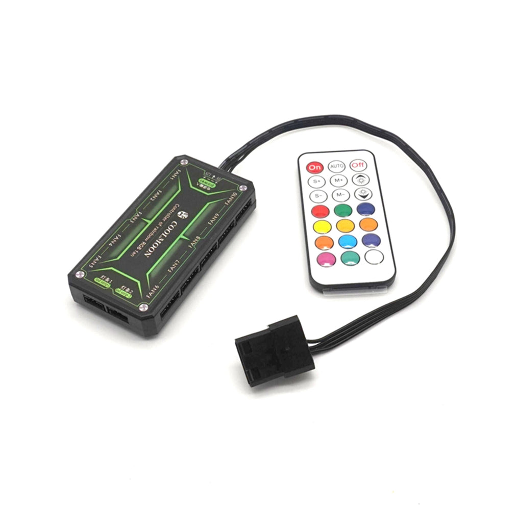 Plugadget For PC Case Fan Cooling Cooler Fan Adapter LED RGB Remote Controller+RF Wireless Remote Control Computer Components