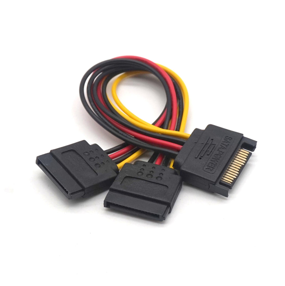 Plugadget 5PCS SATA 15Pin Power Cable Male to Female extension Cable Adapter for HDD Hard Drive