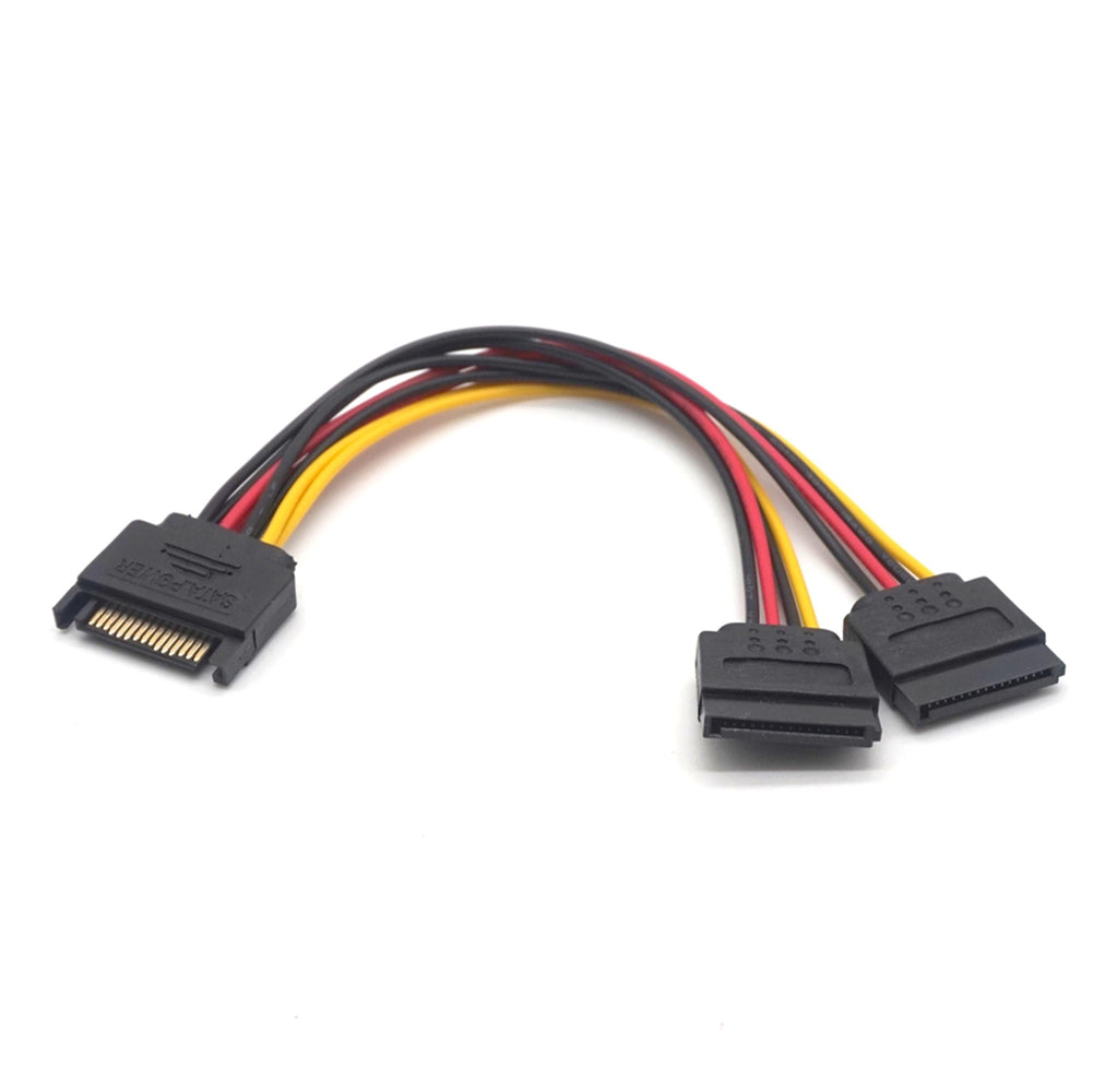 Plugadget 5PCS SATA 15Pin Power Cable Male to Female extension Cable Adapter for HDD Hard Drive