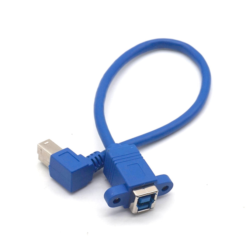 Plugadget USB 3.0 B Male 90 Degree Right Angle to B Female USB3.0 BM to BF printer cable for Printers scanners Hard Disk 30cm(1ft)