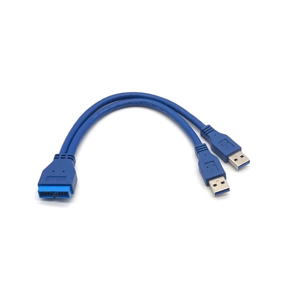 Plugadget Dual 2 Port USB3.0 USB 3.0 A Male to Motherboard Mainboard 20Pin Cable Adapter 19 Pin USB Extension cable