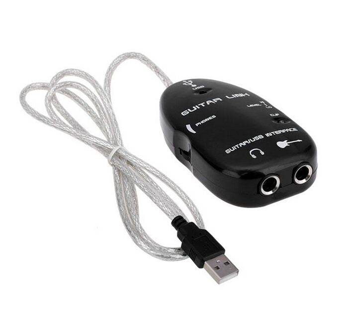 Plugadget Black Easy Plug and Play Guitar Link to USB Interface Cable for PC and Video Recording