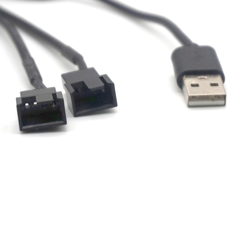 Plugadget 2 way 4 Pin Computer PC Fan Power Cable Connector Adapter 5V 40cm Connect 4pin fan to USB Adapter Cable