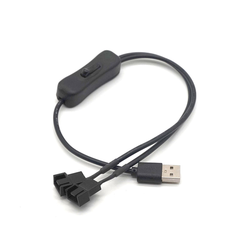 Plugadget 2 way 4 Pin Computer PC Fan Power Cable Connector Adapter 5V 40cm Connect 4pin fan to USB Adapter Cable