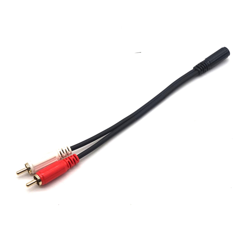 Plugadget RCA Cable Stereo Audio Video Adapter 3.5mm Cable Double Female Jack To 2RCA Male Socket 3.5 Y Plug Converter