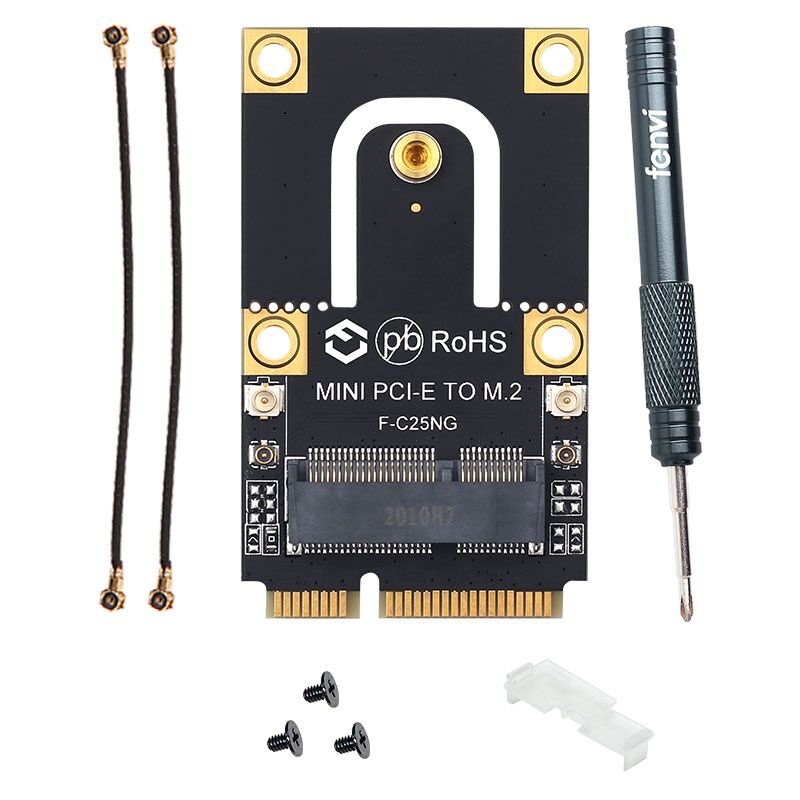 Plugadget M.2 NGFF To Mini PCI-E Wireless Adapter Converter With IPEX 4 Antenna
