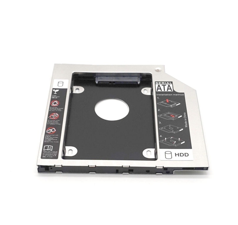 Plugadget Universal SATA 3.0 2nd HDD Caddy 9.5mm for 2.5" 2TB SSD Case Hard Disk Enclosure with LED for Laptop DVD-ROM Optical Bay