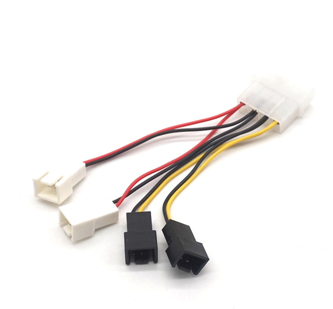 Plugadget 2pcs 4 Pin PC CPU Fan Power Cables 4pin Molex to 3Pin Power Supply Adapter Connector Fan Adapter Cable For Computer Cooling fan