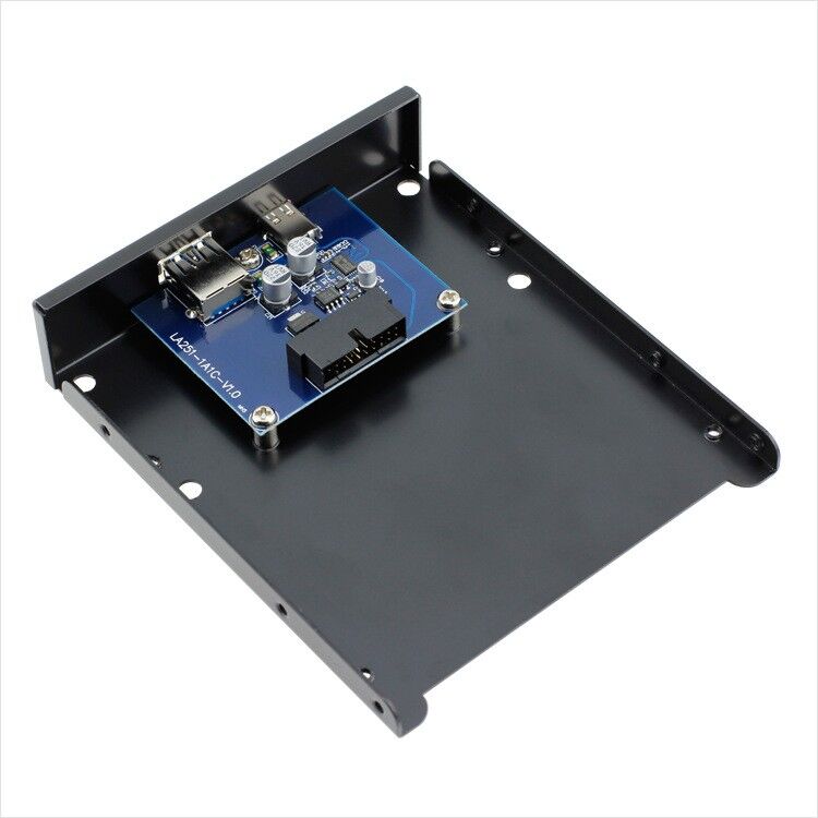 Plugadget USB 3.0 Type-A & USB 3.1 Type-C USB-C Dual Port to Motherboard 20 Pin Front Panel for 3.5" Floppy Bay