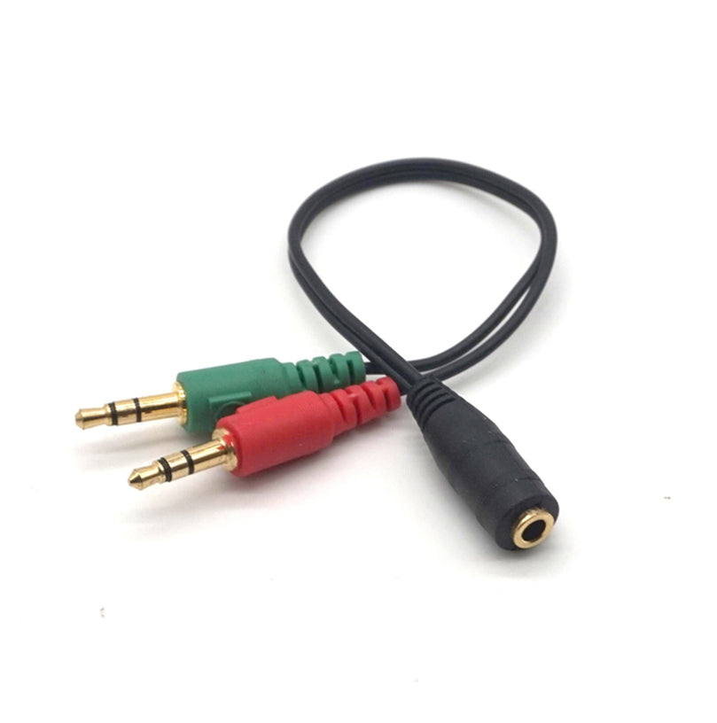 Plugadget 2PCS 3.5mm Y Splitter 2 Jack Male to 1 Female Headphone Mic Audio Adapter Cable 3.5mm Female to 2 Male Extension Cable