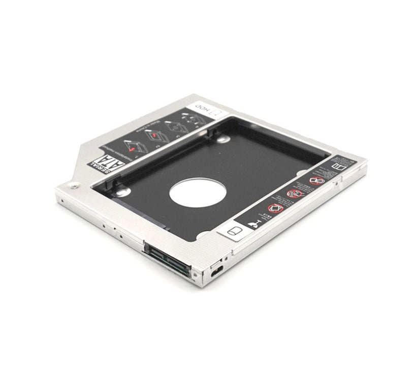 Plugadget Universal SATA 3.0 2nd HDD Caddy 9.5mm for 2.5" 2TB SSD Case Hard Disk Enclosure with LED for Laptop DVD-ROM Optical Bay