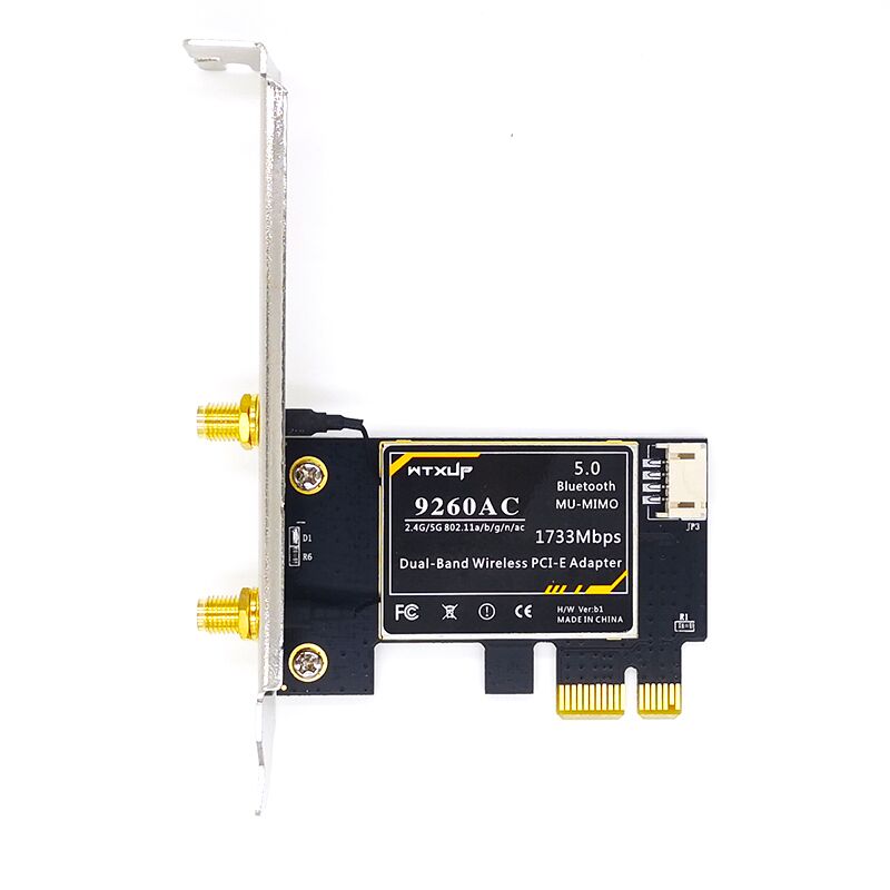 Plugadget 9260AC Dual-Band Gigabit Desktop PCI-E PCIE 1X Wireless Network Card 1730Mbps Bluetooth 5.0 gaming wifi adapter+ 6DBI antenna