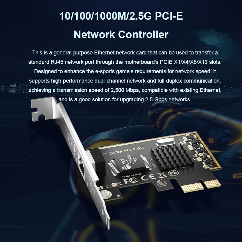 Plugadget RJ45 10/100/1000/25000Mbps NIC Controller LAN Adapter Converter PCI-E PCI Express Network Card 2.5 Gigabit Ethernet