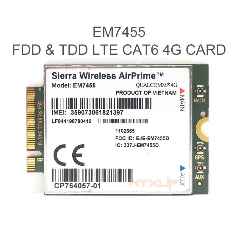 Plugadget Sierra Wireless EM7455 FDD/TDD LTE Cat6 NGFF/M.2 4G MODULE 4G CARD 300Mbps