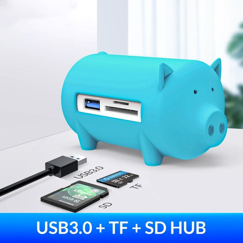Plugadget 4 Ports USB 3.0 OTG Hub USB Splitter Support TF SD Card Reader for Laptop PC USB3.0 Hub