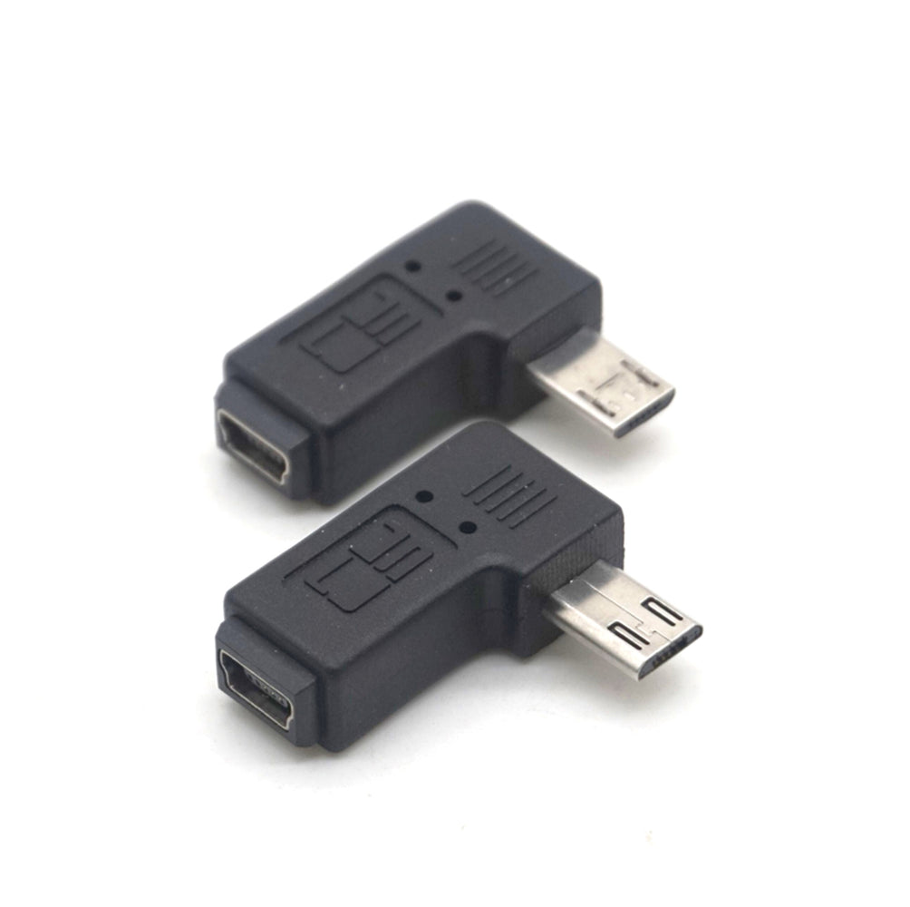 Plugadget 90 Degree left+right Angle Adapter Micro USB Type A B Male to Mini USB Female Adapter