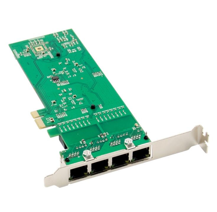 Plugadget PCI-E 10/100/1000M Lan 4-Port RJ45 Gigabit Ethernet PCI-Express X14 Server Adapter Network Card Intel I82576EB T4 Chipset