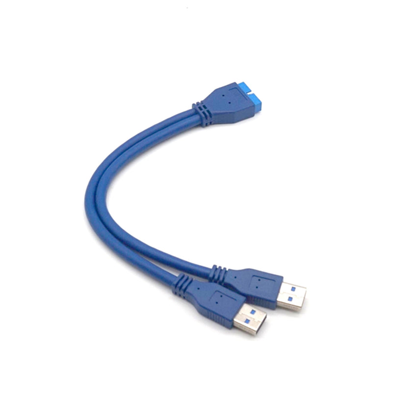 Plugadget Dual 2 Port USB3.0 USB 3.0 A Male to Motherboard Mainboard 20Pin Cable Adapter 19 Pin USB Extension cable